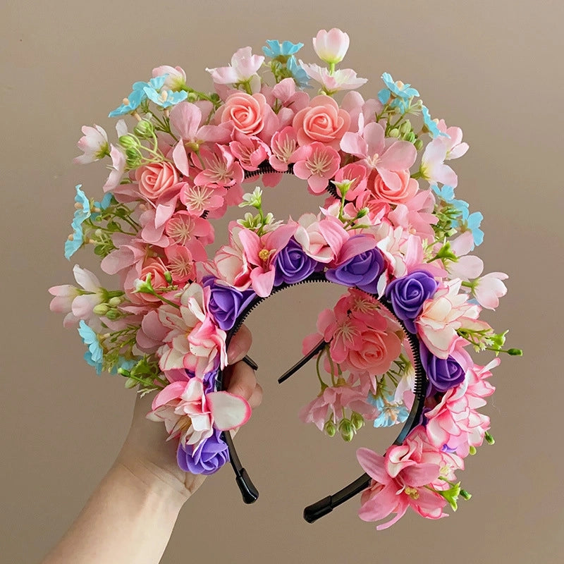 Children's Hairband Simulation Flower Hairpin Flower Hair Accessories Girls' Mori Style Aesthetic Elegant Headwear Non-slip Hairband