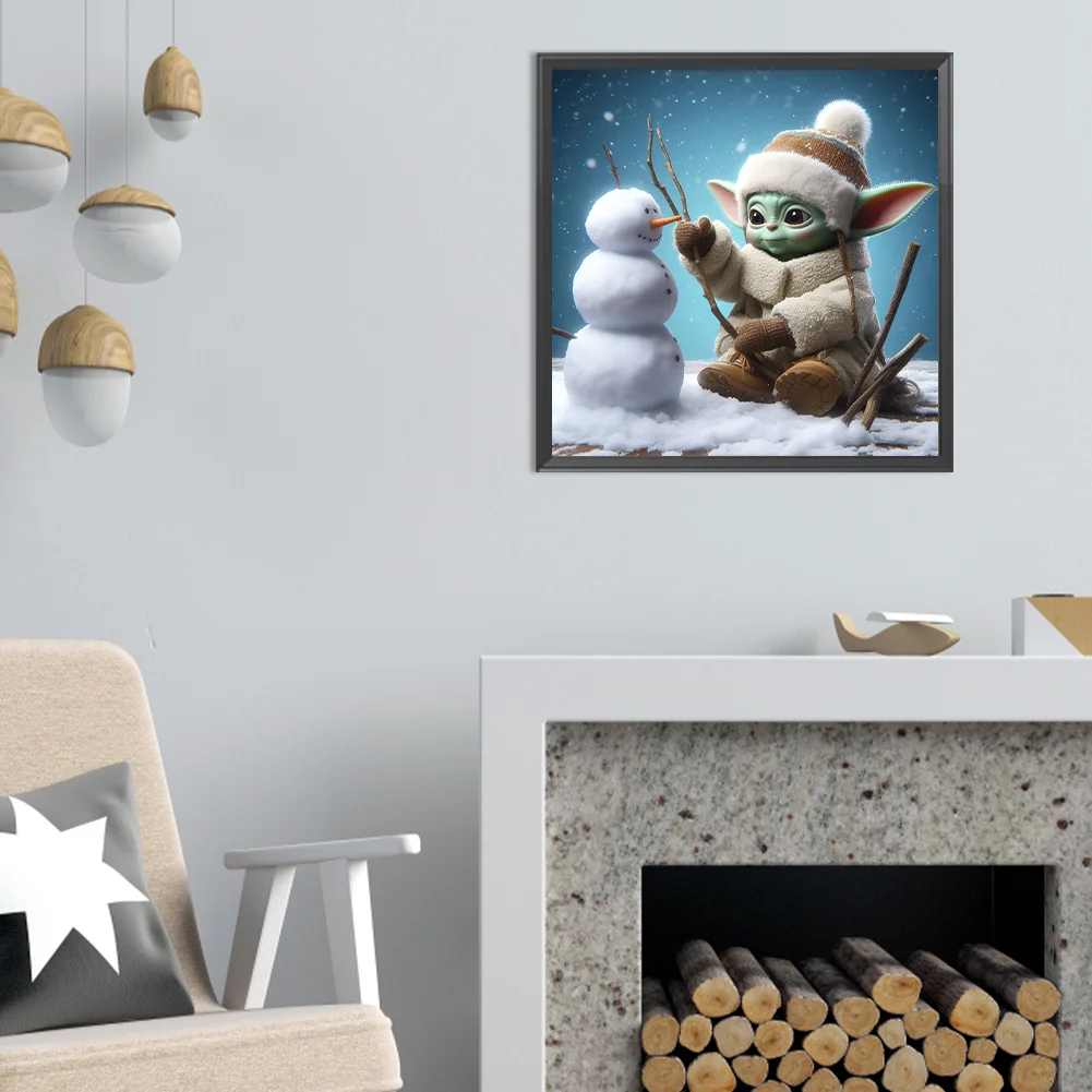 Diamond Painting - Full Round Drill - Snow Yoda(Canvas|50*50cm)