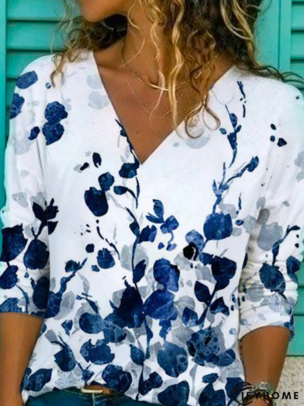 Long Sleeve Casual Floral Top | IFYHOME