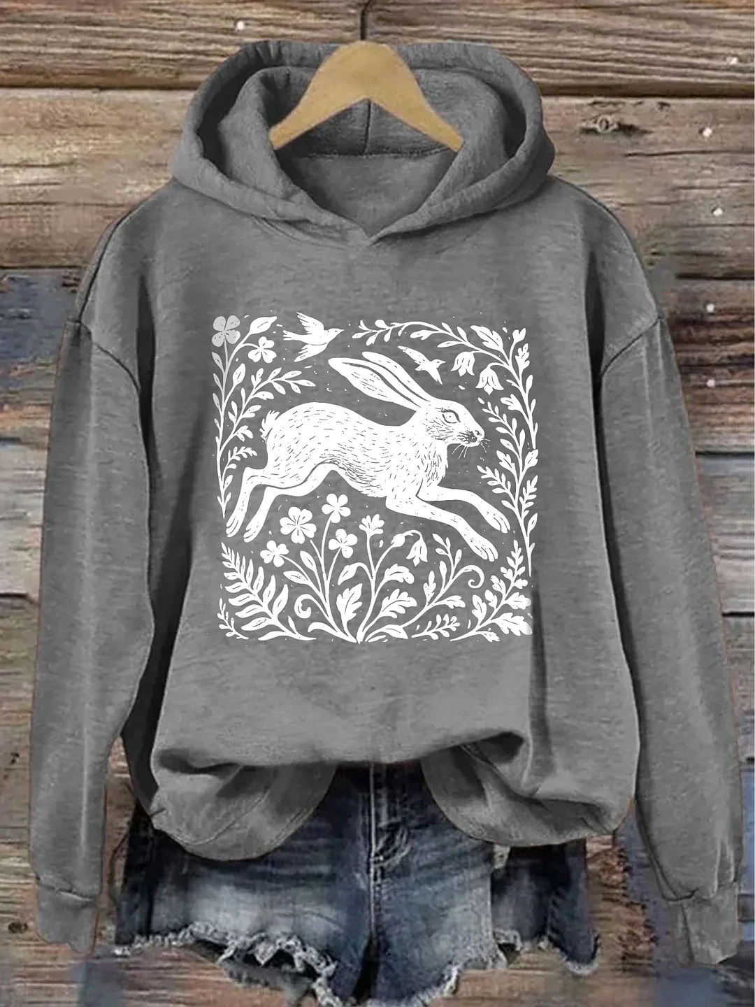 Wild Hare Linoprint Hoodie