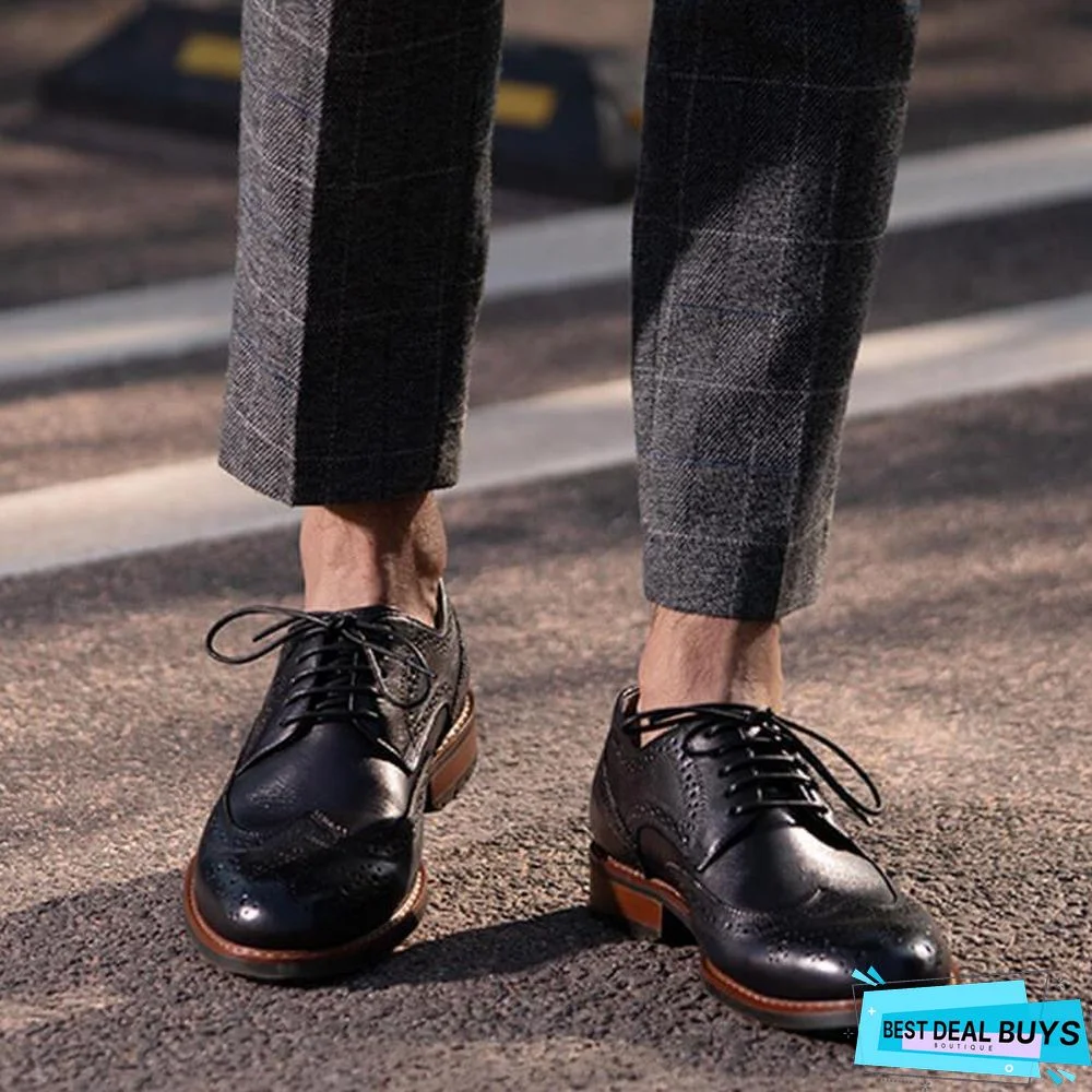 Men's Business Cow Leather Brogue Shoes