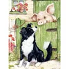 Promotion 2Pcs/set Diamond Painting-DIY Full Round Drill Dog Cats(30*40CM)