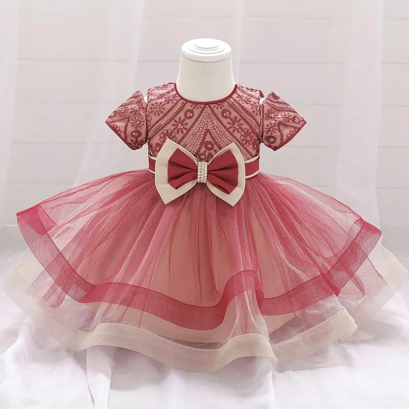 2021 Ceremony Infant 1st Birthday Dress For Baby Girl Clothes Sequin Dress Princess Dresses Party Baptism Clothing 0 1 2 Year