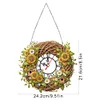 DIY Sunflowers Bird Nest 5D Hanging Clock Art Craft for Bedroom Decor