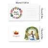 (US Local)12Pcs Christmas Snowman DIY Diamond Painting Card for Friends Family Gift