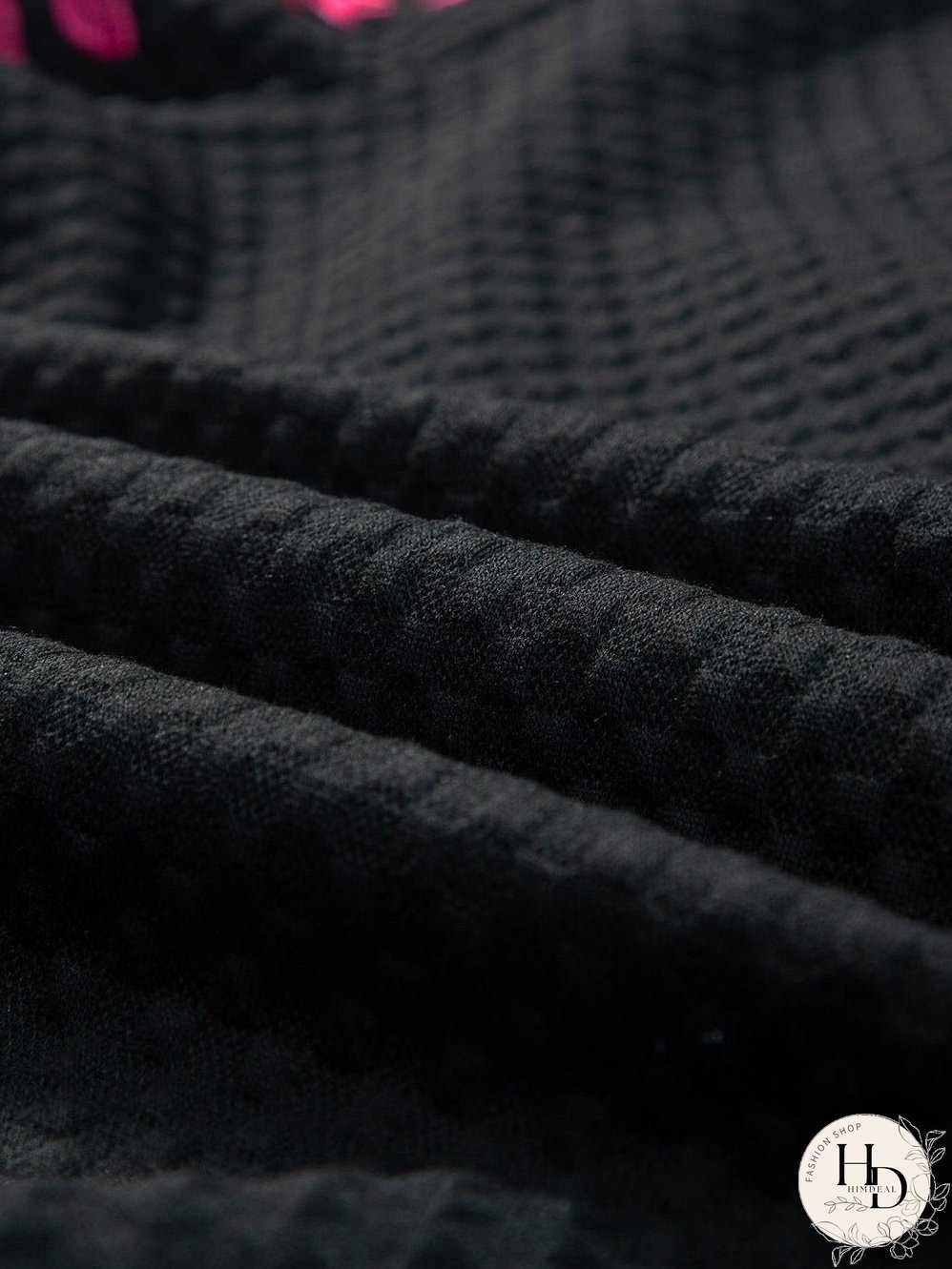 Summer Black Embroidered Puff Sleeve Top