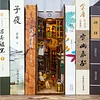 Difficulty: ⭐⭐⭐---Old Times of City, 3D Wooden Puzzle Dollhouse&Bookend with Sensor Light, DIY Book Nook Puzzle for Bookshelf