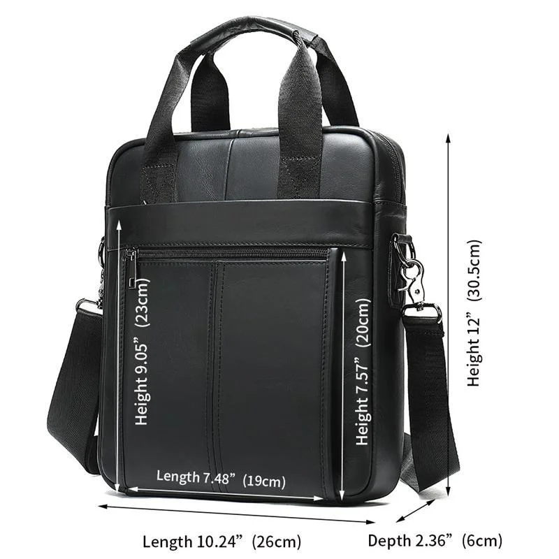 Premium Quality Fine Stitching Dual Top-Handled Adjustable Strap Business-Use Sling Bag