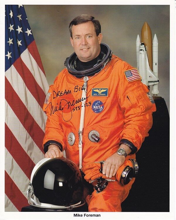 MIKE FOREMAN Signed Autographed NASA ASTRONAUT Photo Poster painting