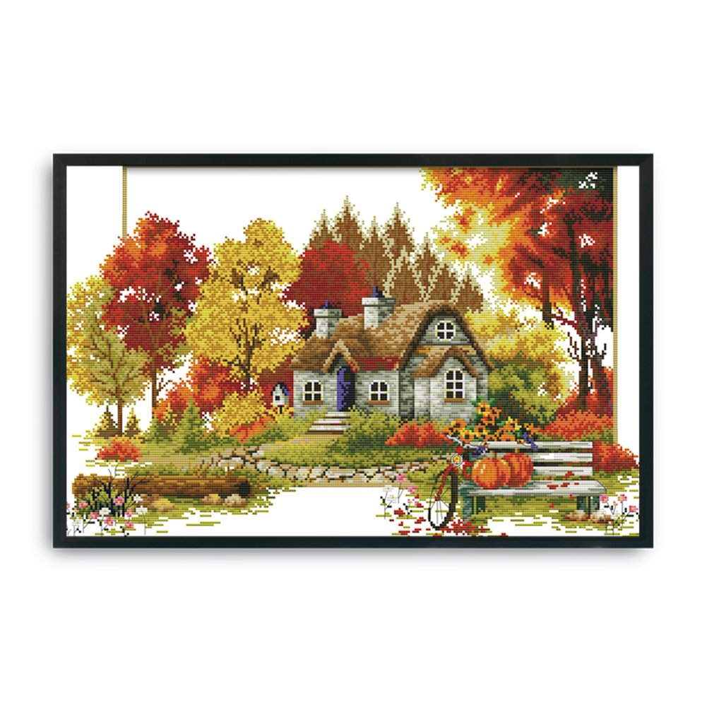 Cross Stitch Kits AUTUMN COMES Precise Stamped Cross Stitch Kit No