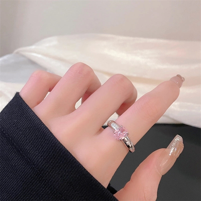 Copper Enamel Oval Butterfly Zircon Open Rings