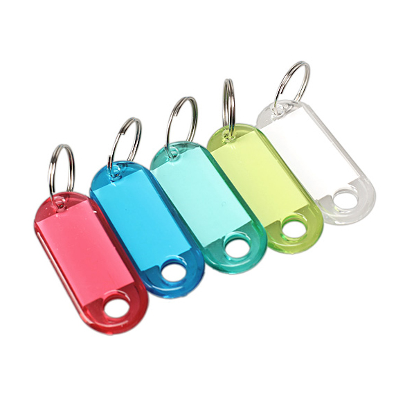 

60PCS Colorful Frosted Plastic Luggage ID Bag Label Key Tags Keychain, 501 Original