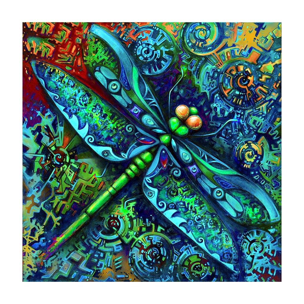 

30*30CM - Dragonfly - Round Drill Diamond Painting, 501 Original