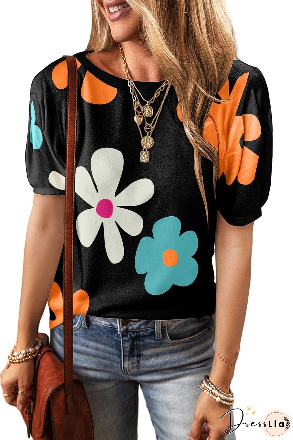 Black and White Floral Tee