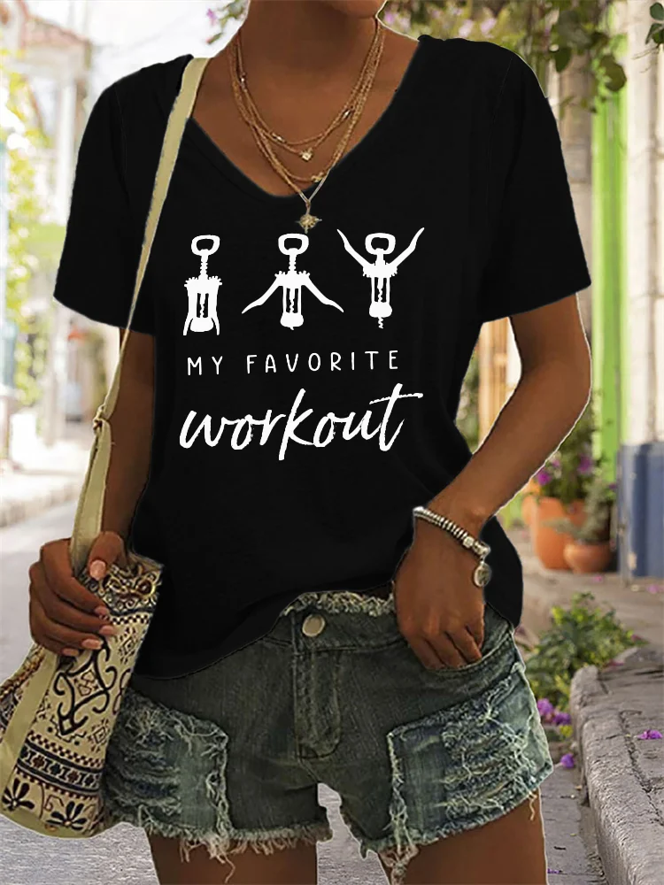 My Favorite Workout Wine Lover T Shirt