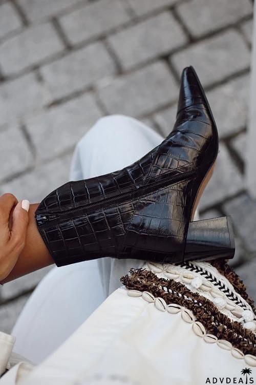 Square Toe Slip On Boots