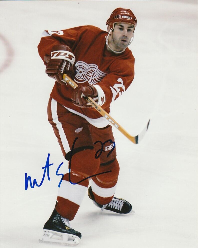 MATHIEU SCHNEIDER SIGNED DETROIT RED WINGS 8x10 Photo Poster painting #1 Autograph