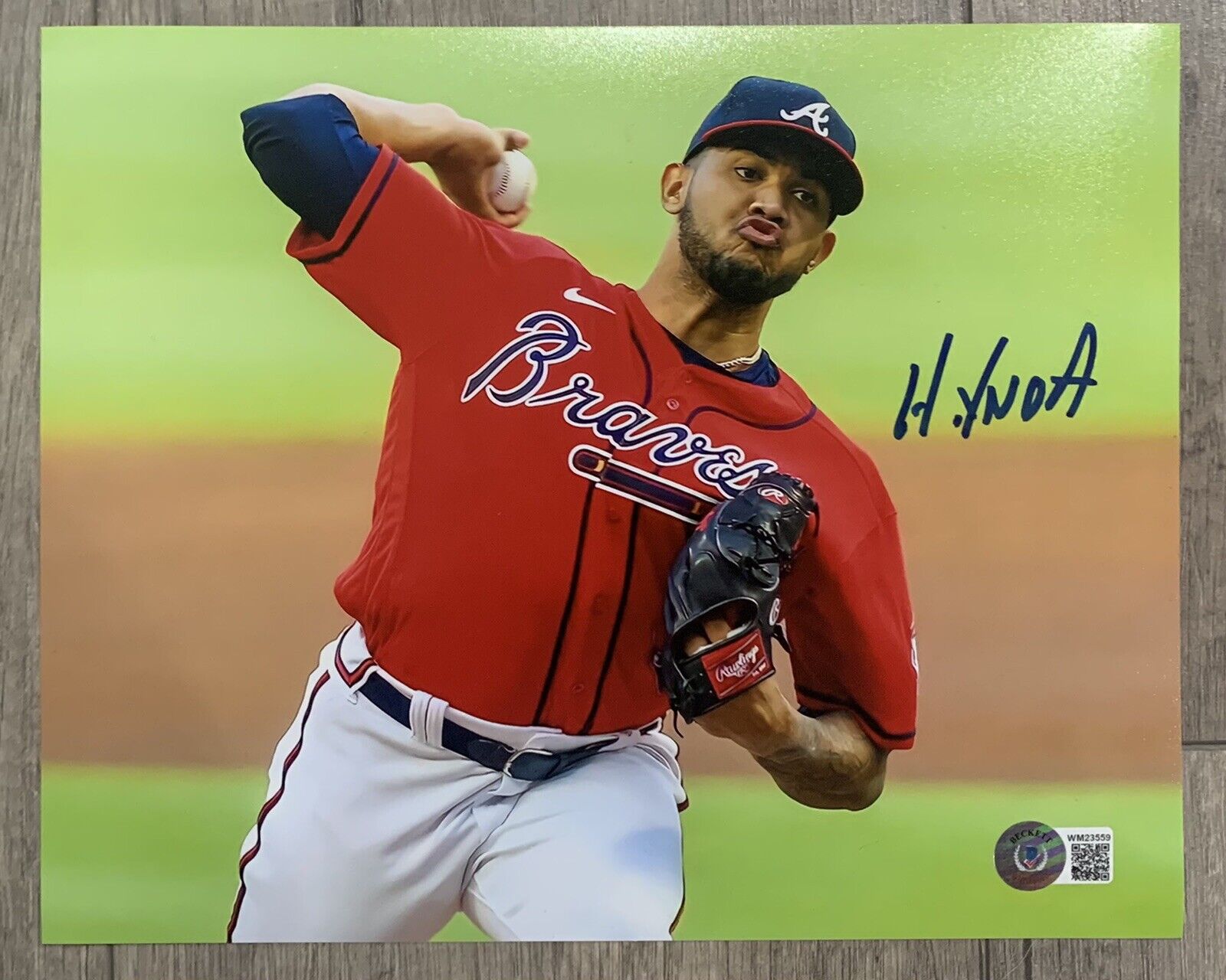 Huascar Ynoa signed autographed 8 x 10 Photo Poster painting beckett coa witness braves atlanta