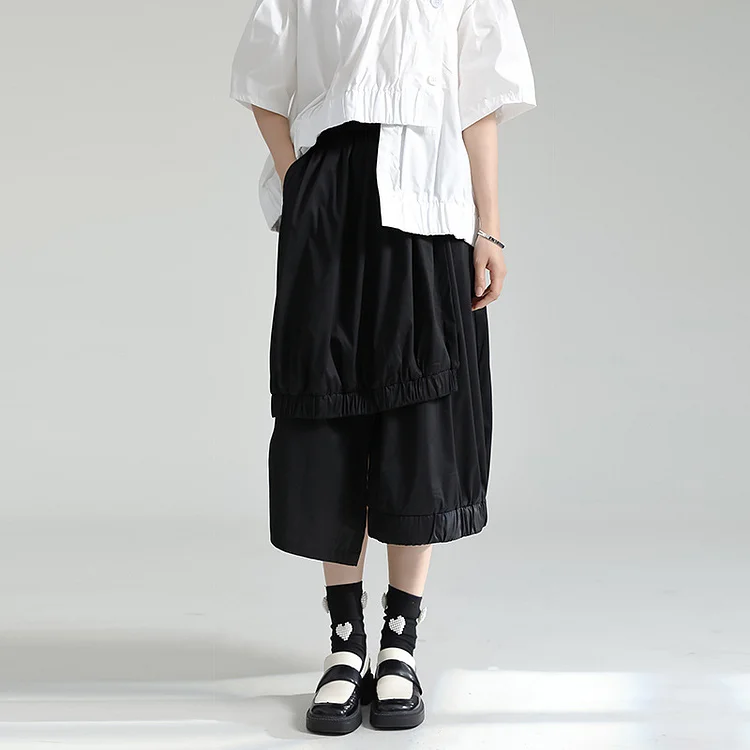 Irregular Design Elastic Waist Skirt - yankia