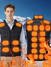 28 Heating Zone Smart Electric Heated Vest USB/DC Stand Collar Thermal Waistcoat