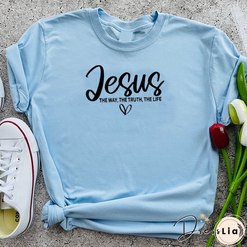 Jesus The Way The Truth The Life Religious T Shirts Women Cotton Motivational Clothes Easter Tshirts Bible Verse Dropshipping