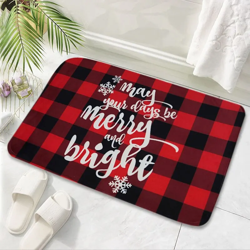 Merry Christmas Mat Flannel Outdoor Carpet Christmas Decorations For Home Xmas Santa Ornament Navidad 2020 Noel New Year Gifts