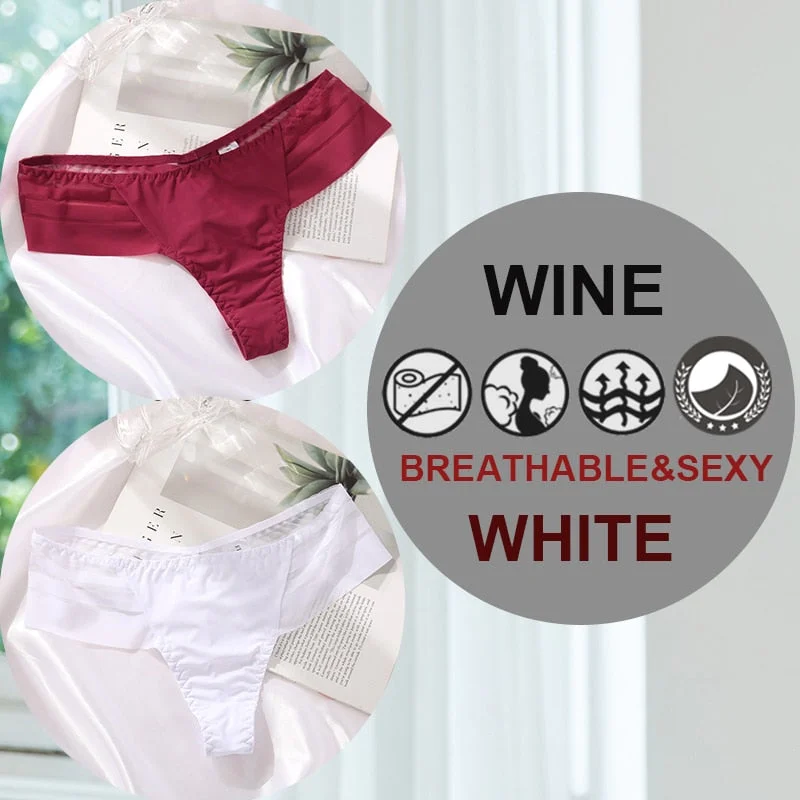 FINETOO 2PCS/Set M-XL G-string Women's Panties Sexy Perspective Seamless Panties Underwear Female See-Through Underpant Lingerie