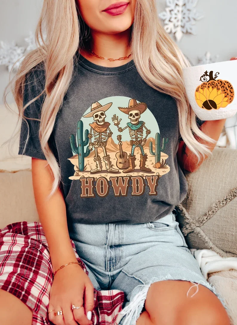 Howdy Skeleton Cowboy Tee