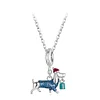 Xmas Dachshund Pendant Charm for Bracelet and Necklace 925 Sterling Silver