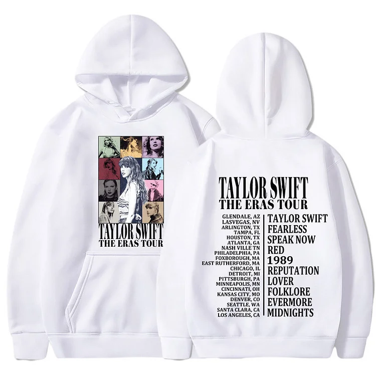 Taylor Swift The Eras Tour Printed Hoodie Zipless Pocket Hoodie at Hiphopee