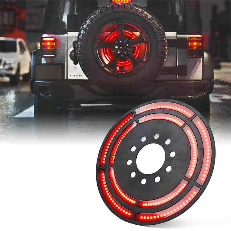 14" Cyclone Series Dual Spare Tire LED Brake Light For 2007-Later Jeep JK JL