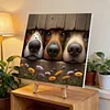 Three Curious Puppies-Paint by Numbers Acrylic Painting 40*40CM
