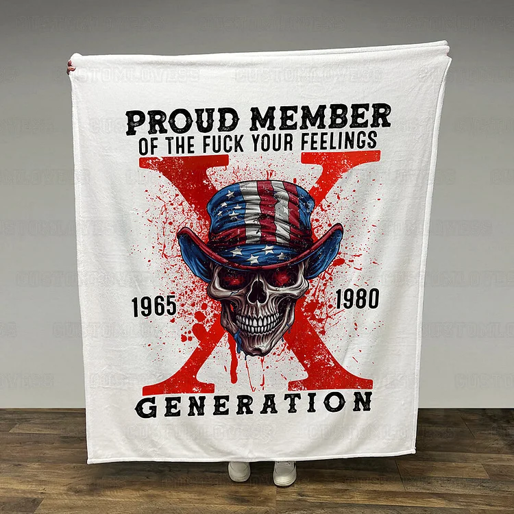 Custom Gen X Skull Blanket