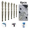 6PCS 4-Blade Saw Tooth Eccentric Drill Bit High-Strength Eccentric Twist Drill
