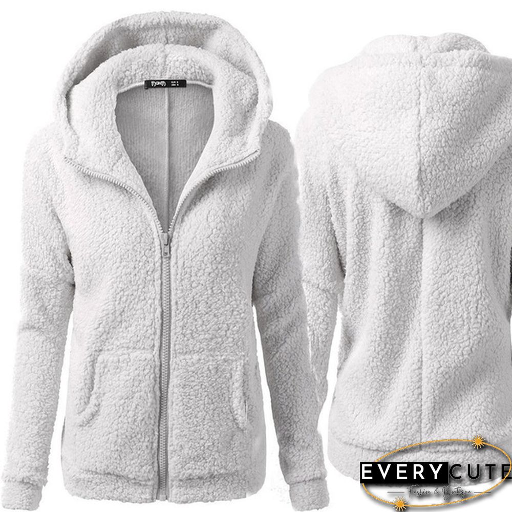 Women's Fashion Hooded Sweater Jacket Female Coat Women Casual Hoodie Coat Add Wool Sweatshirts