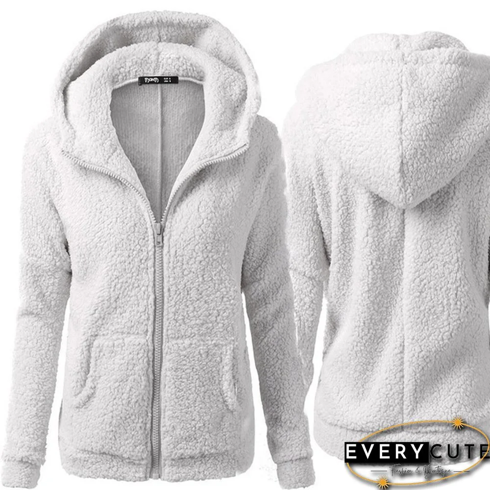 Women's Fashion Hooded Sweater Jacket Female Coat Women Casual Hoodie Coat Add Wool Sweatshirts