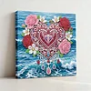 (25x25cm)DIY Flower Heart Framed Handmade Pearl Painting Art Craft Kit Living Home Decor