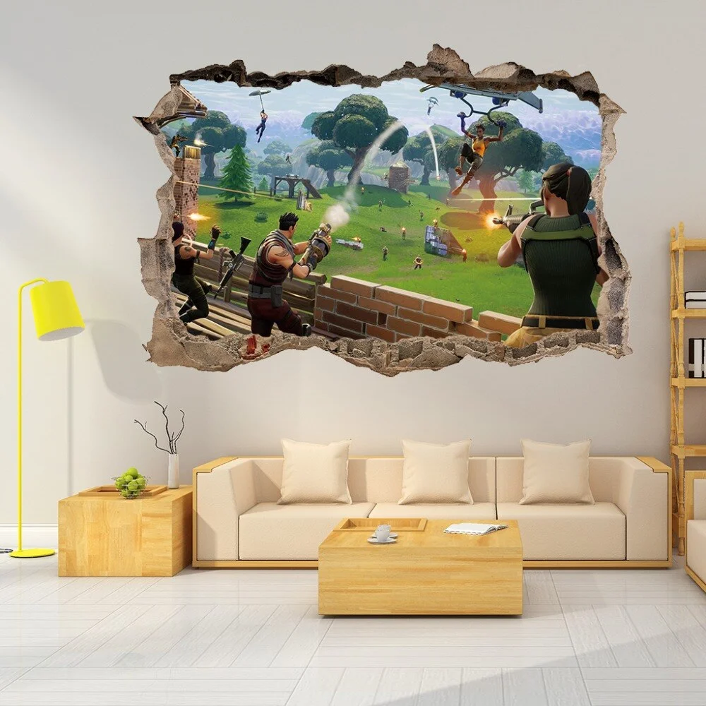 3D cartoon home decor battle game wall stickers for kids room removable baby bedroom wall decals