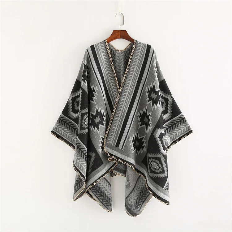 Vintage Western Geometric Print Shawl