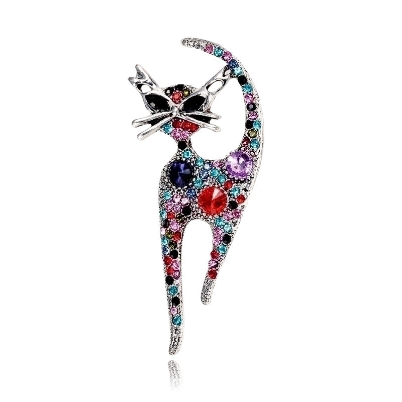 Classic Style Cat Alloy Inlay Rhinestones Women’s Brooches