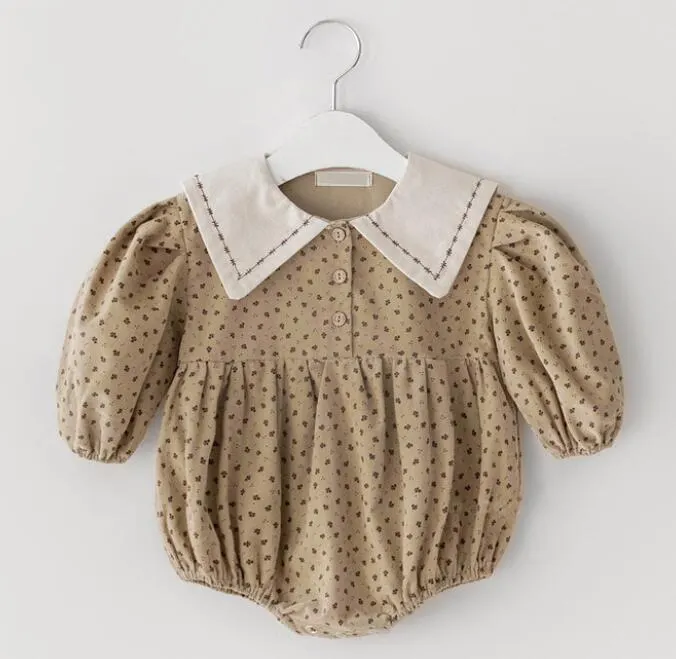 Baby Girls Rompers Newborn Baby Girls Long Sleeve Romper Hat Jumpsuit 2020 Spring Children Kids Outfit Clothes 2pcs Baby Romper