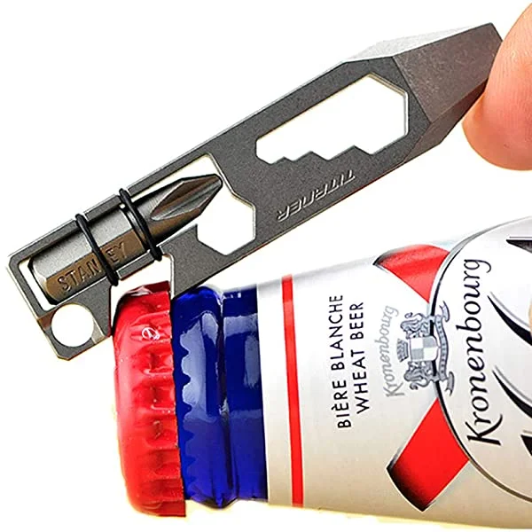 Titanium EDC Pry Bar Multi Tool Mini Wrench Bottle Can Opener Portable  Lightweight 