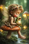 Luxury AB Velvet Diamond Painting Kit - Elf and Frog