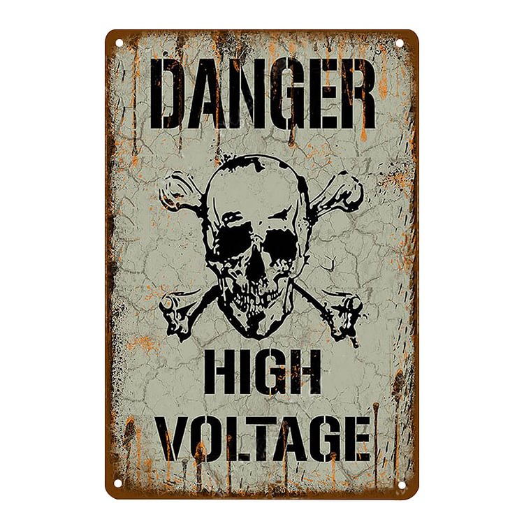 Danger High Voltage - Vintage Tin Signs/Wooden Signs - 7.9x11.8in & 11.8x15.7in