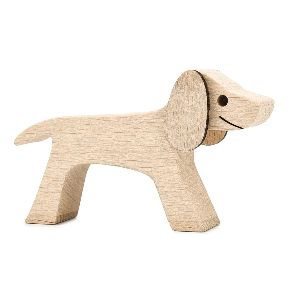 Wooden Dog Easter Decoration Figurine Craft Wood Home Decor Family Puppy Ornaments Decoration Accessories Gift For Dog Lovers