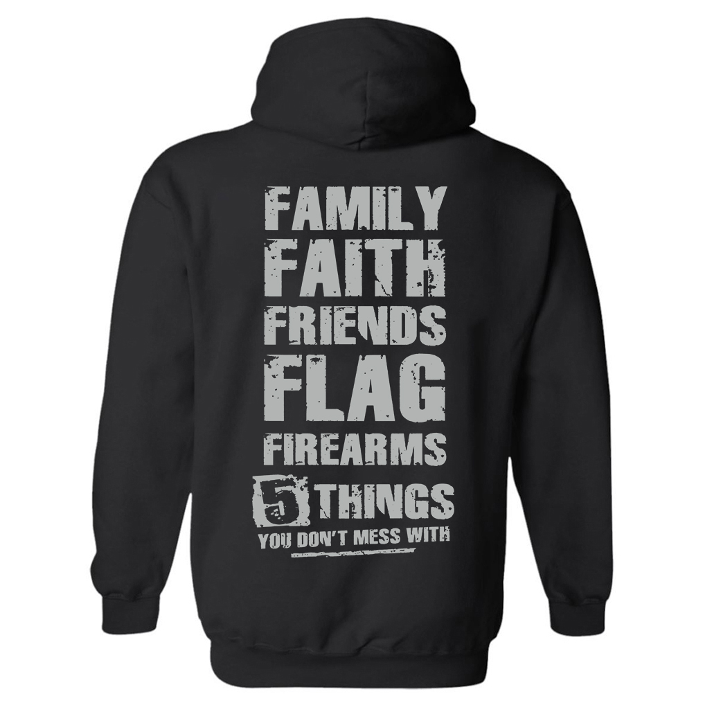 Family Faith Friends Flag Printed Men's Hoodie - Livereid