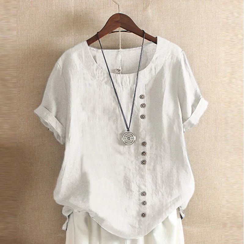 Brownm Summer Retro Large Loose Linen Sleeve Women's Clothing