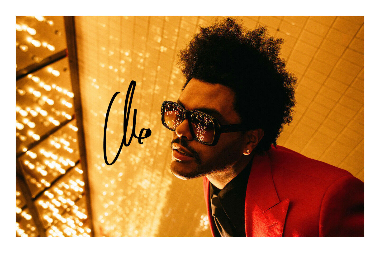 The Weeknd Signed A4 Photo Poster painting Print Autograph Music Weekend Blinding Lights