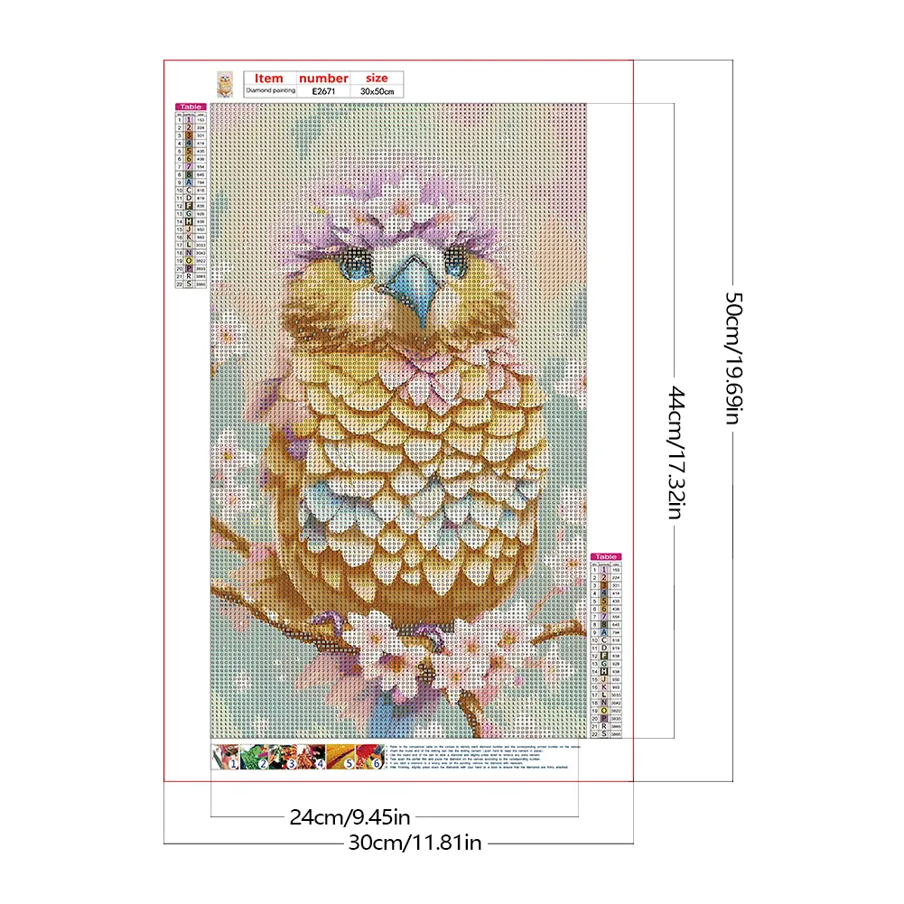 Full Round Diamond Painting 30*50cm - Owl