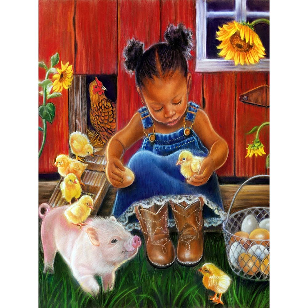 

Farm Girl - Round Drill Diamond Painting - 30*40CM, 501 Original